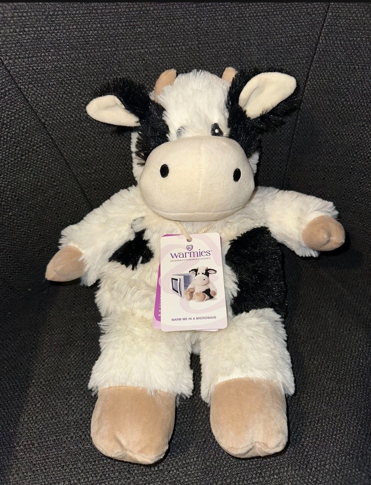 Microwaveable Black & White Cow - Cozy Plush Heatable Lavender Scented Stuffed Animals