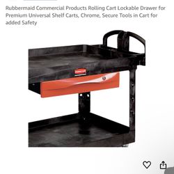 Rubbermaid Commercial Products Rolling Cart Lockable Drawer for Premium Carts