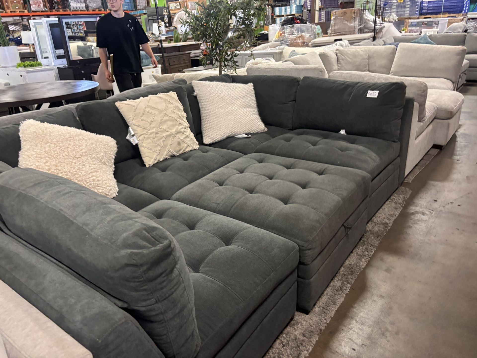Thomasville 6 pc Grey Fabric Sectional from Costco!