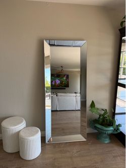 Rectangle Silver Mirror - Framed Full Length Floor Mirror