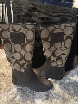 COACH Brown Rainboot Size 7