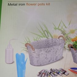 richoose metal iron flower pots kit