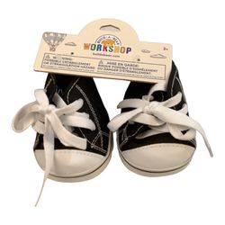 Build A Bear High Top Black & White Sneakers Shoes Teddy Converse Style BAB