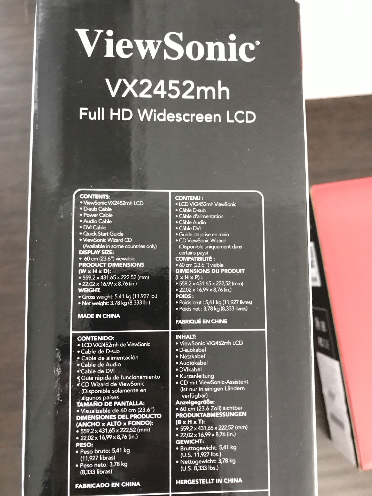 2 x Brand New Viewsonic 24” full HD LCD Monitors