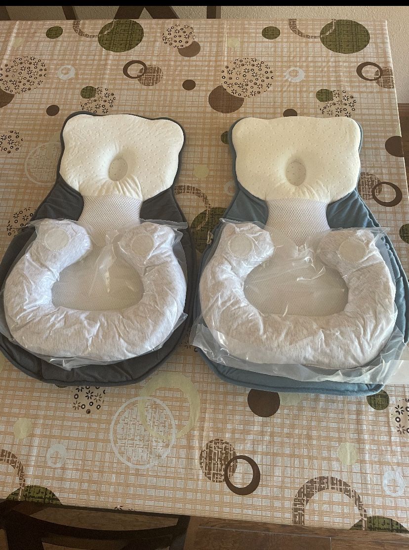 $2 each Unisex Infant Support Newborn Lounger Pillow Cute Bear Comfort Baby Nest Head Support for O-6M blue and grey