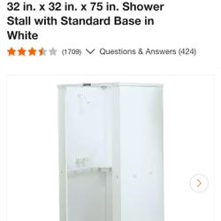 Durastall 32"x32"x75" Shower Stall Standard Base