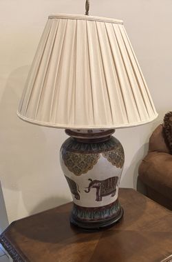 Set of 2 Decorative Elephant Ceramic Table Lamps