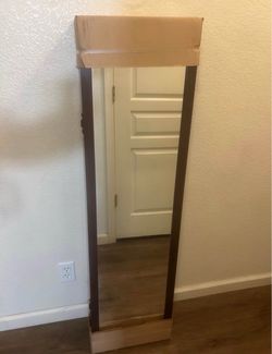 Full Length Floor Mirror Dark Frame jewelry armoire