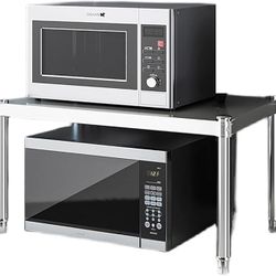 Stainless steel kitchen counter top microwave oven shelf rack, 2 tier,200 lb load bearing, shelf for toaster,(23.6*13.7*15.7inch/60*35*40cm)