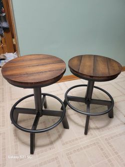 2 Matching Stools Tops Swivel