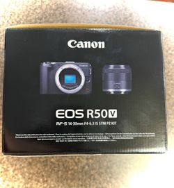 Canon EOS R50 V Camera + RF-S14-30mm F4- 6.3 IS STM PZ Lens Kit