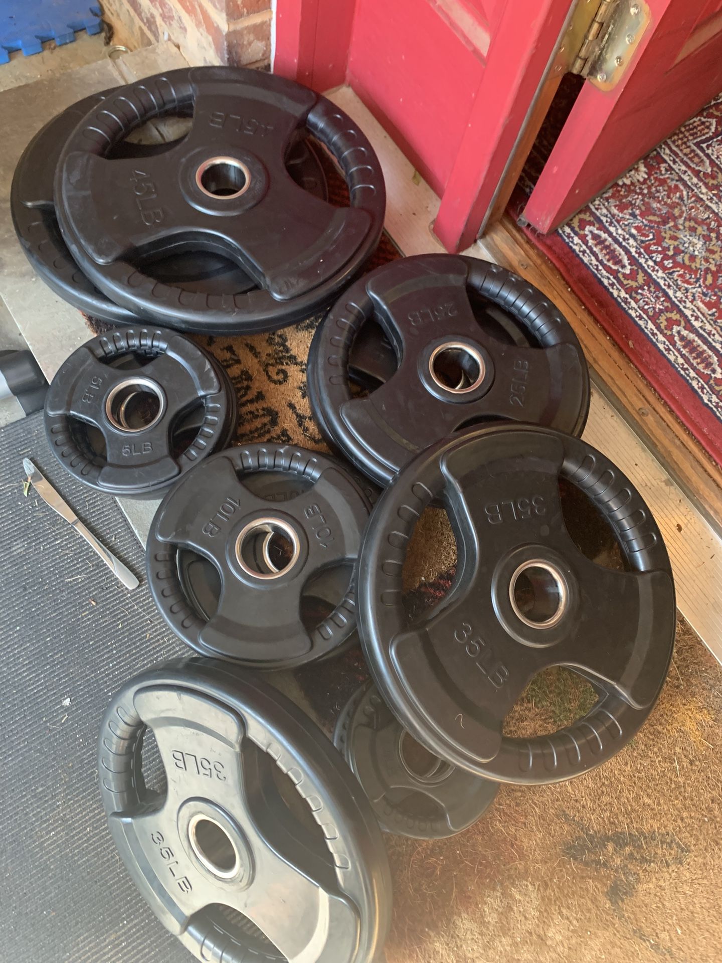 Full Set Of Rubber Coated Olympic Weights Plates