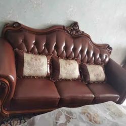 Leather sofa set