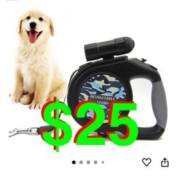 Retractable Dog Leash,Heavy Duty 26 Ft Strong Nylon Tape with LED Light Detachable,Dog Walking Leashfor Medium Large Dogs Up to 110Lbs, Moving