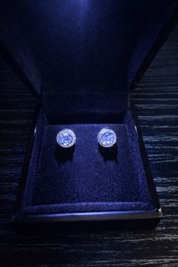 Round Halo Stud Earrings