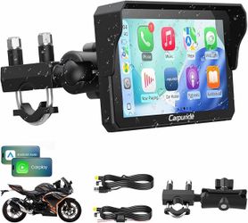 Carpuride W602 6.25" Motorcycle Wireless CarPlay Android Auto Touch Screen GPS Navigation, Bluetooth FM Radio