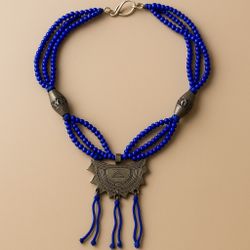 Vintage Cobalt Blue Beaded Multi Stranded 