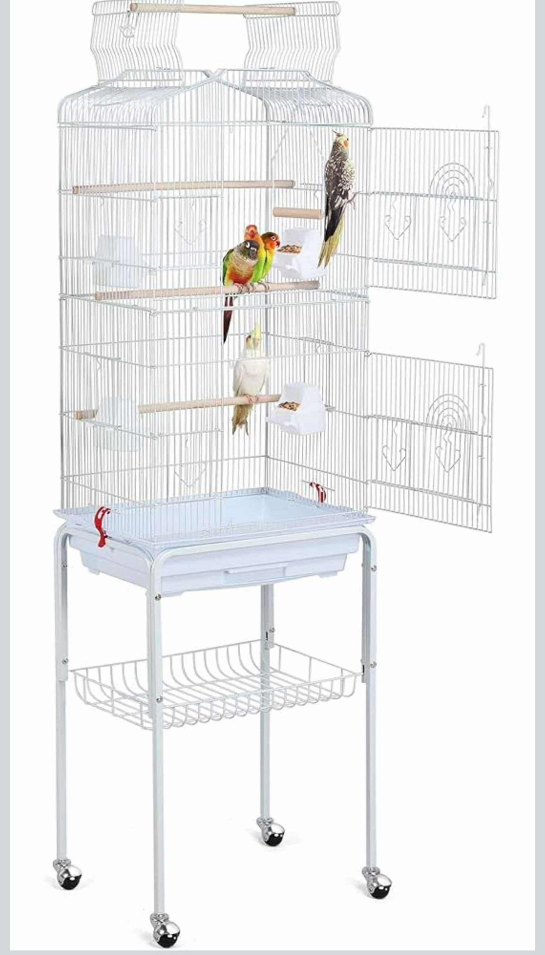 64-inch Open Play Top Bird Cages White L-22