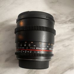 Rokinon T 1.5 85mm Lens