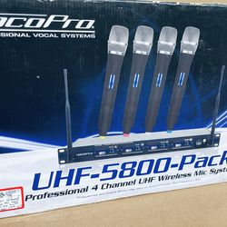 Vocopro 4 Channel UHF Wireless Mic System