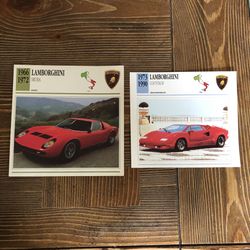 2x Lamborghini Cards  Knowledge cards 6”x6”