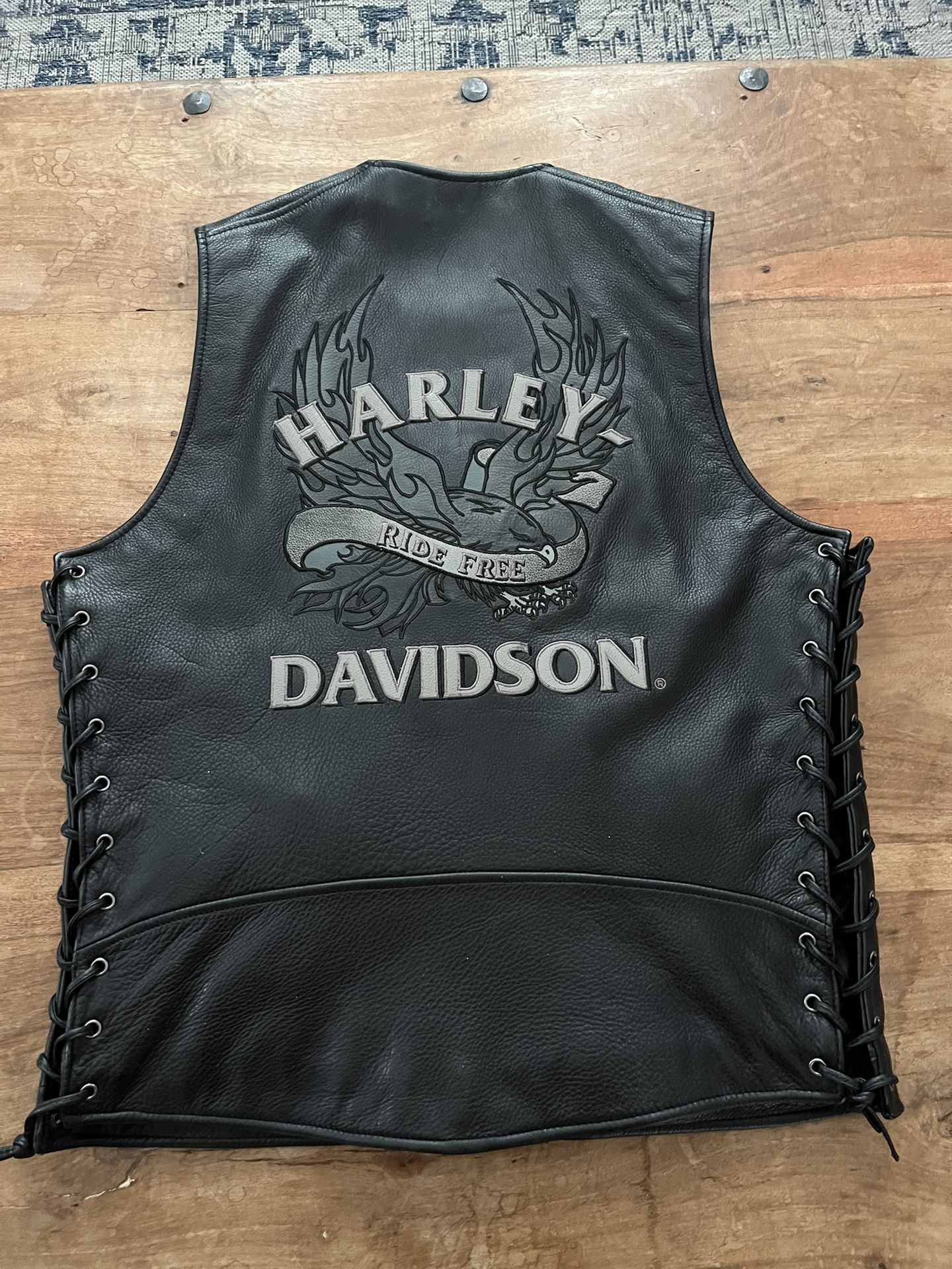 Leather Harley Davidson Vest Men’s Large