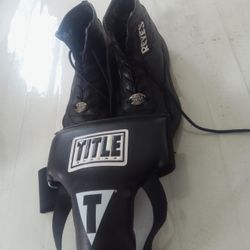 Boxing Shoes And Groined Protector