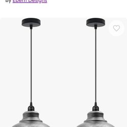 Modern Industrial Pendant Light 2-Pack, Vintage Metal Hanging Ceiling Fixtures with 95cm Adjustable Cord, Farmhouse