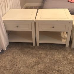 White Bedside Tables with a drawer!