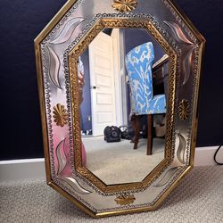 Hammered metal mirror