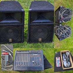 Yamaha S112V PA Speakers – DJ Sound System w/ Mixer, Mic, Bluetooth