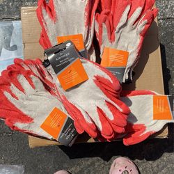Red Latex Palm Coated Gloves