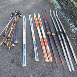 Vintage K2, Rossignol, Elan, TUA Skis and Poles