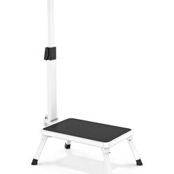 Step Stools for Adults, Foldable Step Stool with Handle for Elderly Seniors Stepping Stool with Non-Slip Step Platform Metal Stool in Kitchen, Bedroom