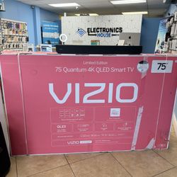 VIZIO 75inch 4K QLED HDR Smart TV (NEW) with Free SoundBar
