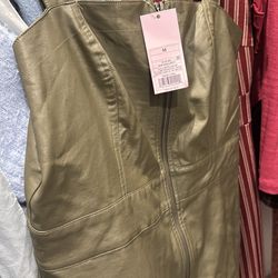 Olive green zip up dress