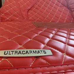 Full Red Leather  Mats For Your Car Specifically For 2020-2026 Sedans. EX: Toytota Corollas