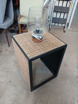 Bed side table with lamp