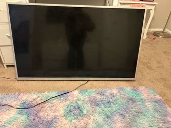 Flat Screen TV with White Bezel