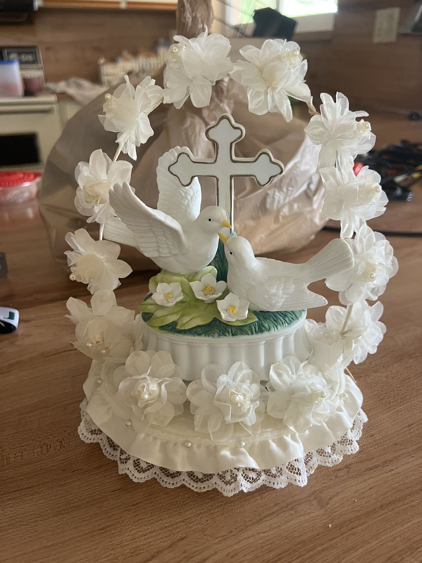 Ceramic Wedding Cake Ornamento 