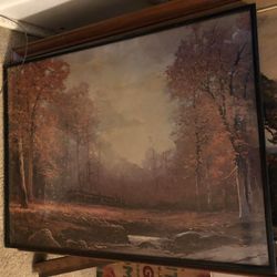 Woodland Style Framed Picture 24in x 18inch
