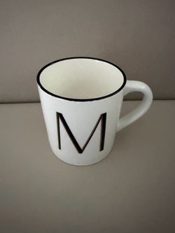 M alphabet stoneware mug