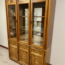 Vintage Lighted Curio Cabinet