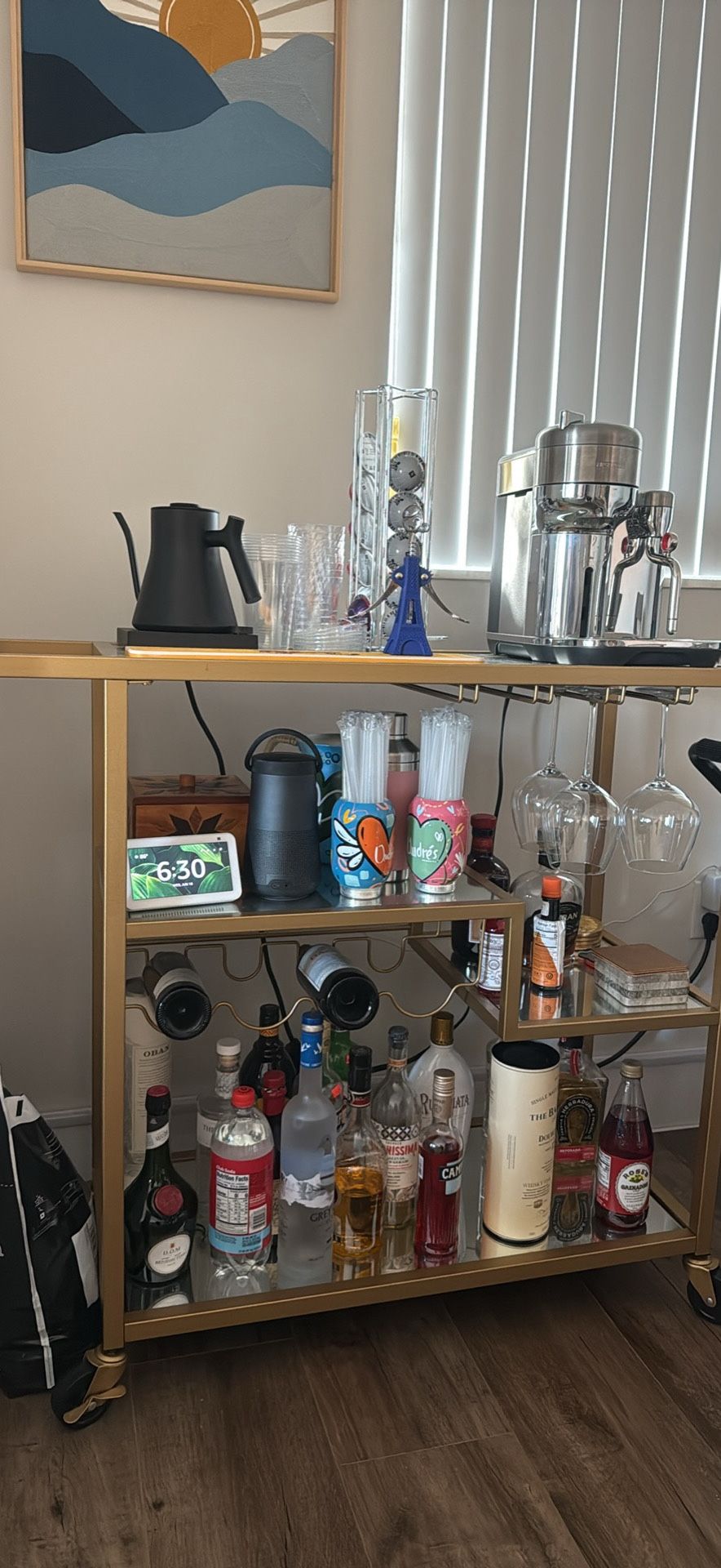 Bar cart Gold With Mirrors