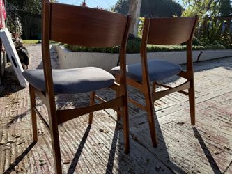 Six (6) Real Mid-Century Modern Wooden Chairs