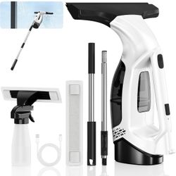 Window Vacuum Squeegee with Extendable Pole/ Electric Cleaner Tool
