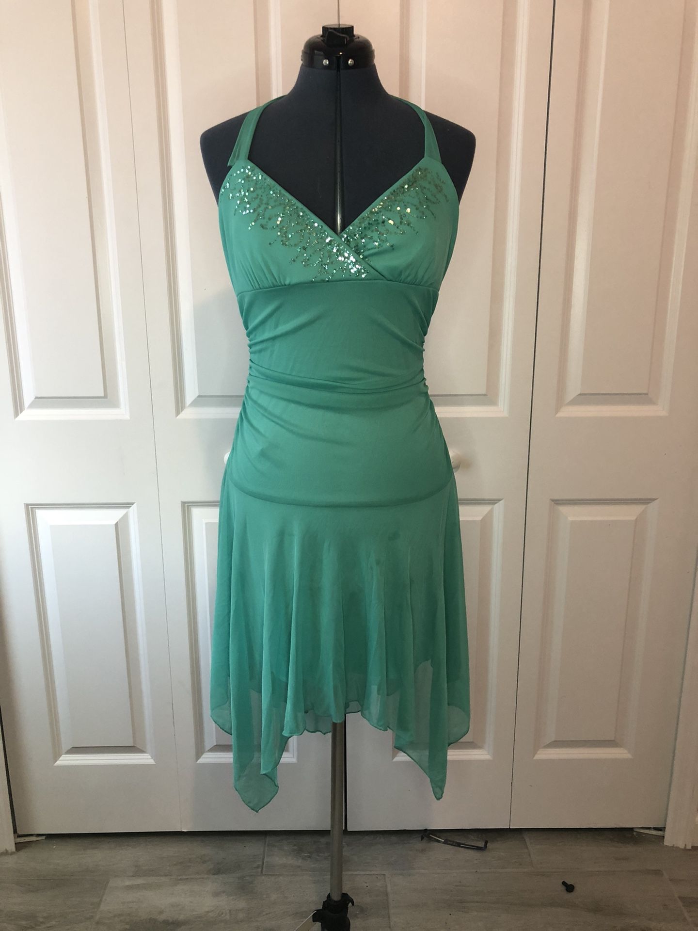 Vintage Y2K Aqua/Teal Prom Dress