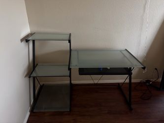 Glass Desk (Spray painted black)