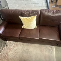 Brown pleather Couch 
