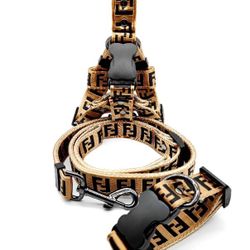 FF Designer Dog Harness Collar Leash Set
